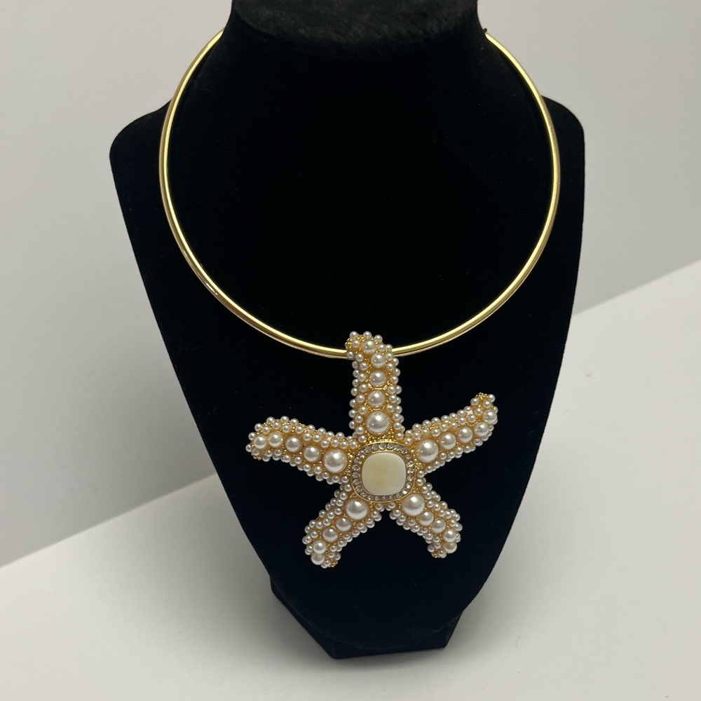 NWT ⚜️🌟⚜️ Piper K Gorgeous glass pearl Starfish Pendant Necklace - Picture 9 of 14